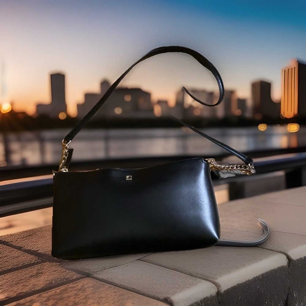 Kate Spade New York Sawyer Street Declan Black Smooth‎ Leather Crossbody Purse